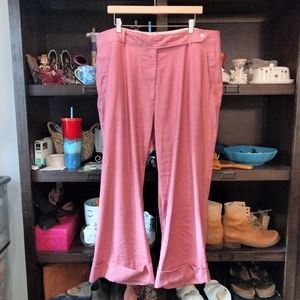 A+ Anthropologie rose mauve high rise wide leg pants